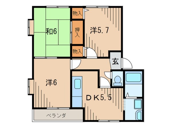 アドッザクス北野Ｄ棟の物件間取画像